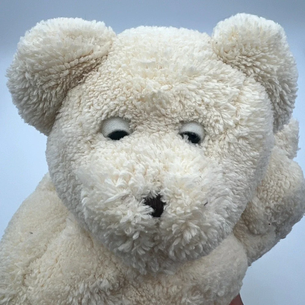 Ellis by Plush Image Cream Teddy Bear Pillow Pet Sherpa Fleece Plush 12 Inch
